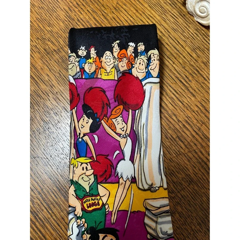VTG Hanna Barbera Flintstones Water Buffalo Lodge Bowling Men's. Tie Fred Barney